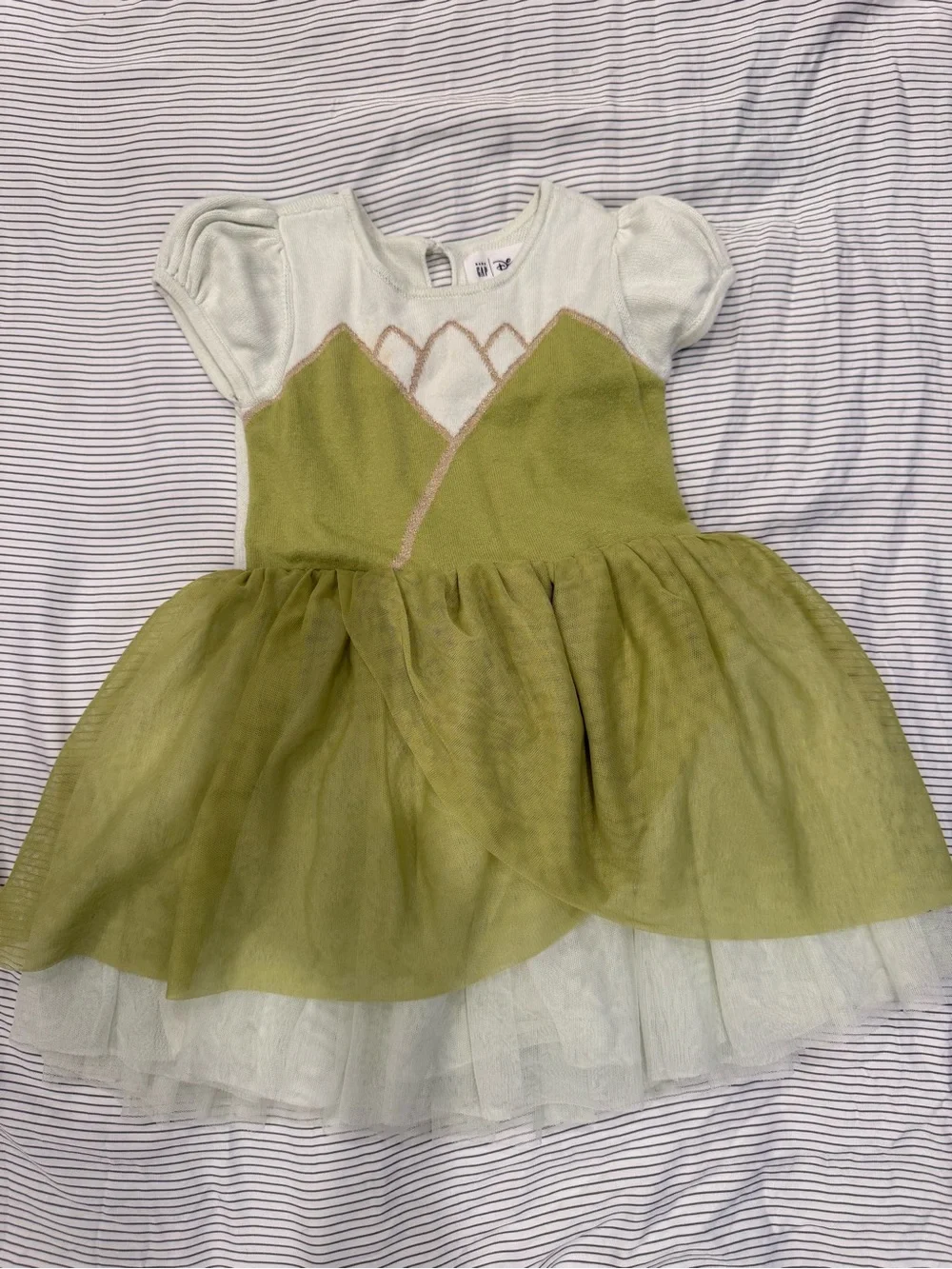 GAP Green and Cream Tulle Princess Costume Dress